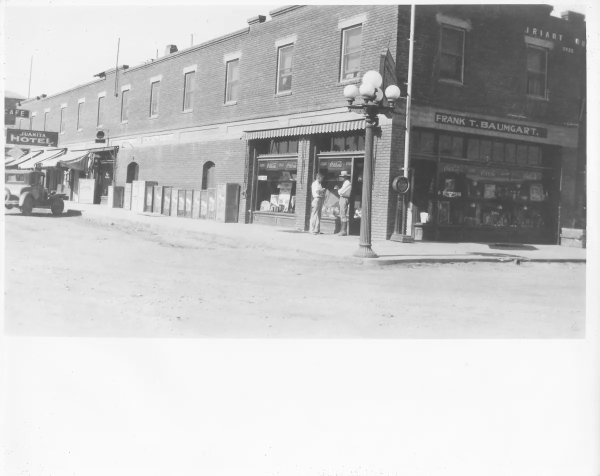 a vintage photo of a city street